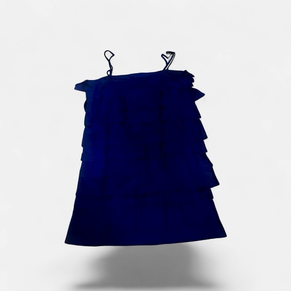 Ann Taylor Loft Blue 100% Silk Dress Stretch Raw Edges Flapper New With Tags - Picture 5 of 8